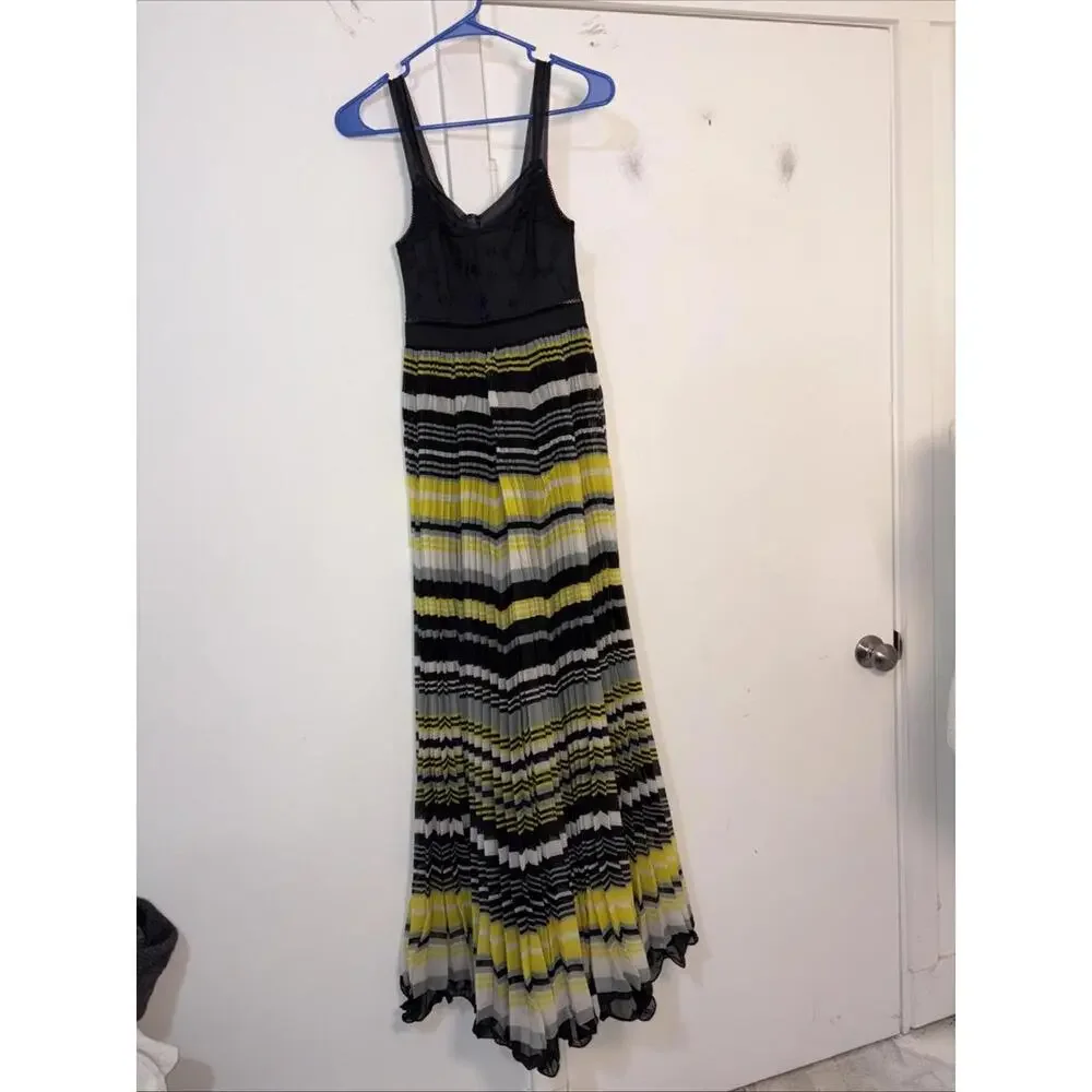 Free People Women California Sunrise Accordion Pleats‎ Bustier Maxi Dress New 0